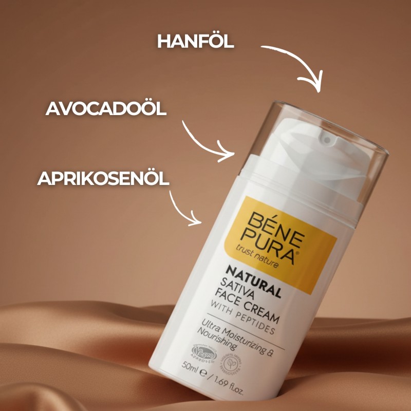 Natürliche feuchtigkeitsspendende Gesichtscreme mit Sativa - 50ml