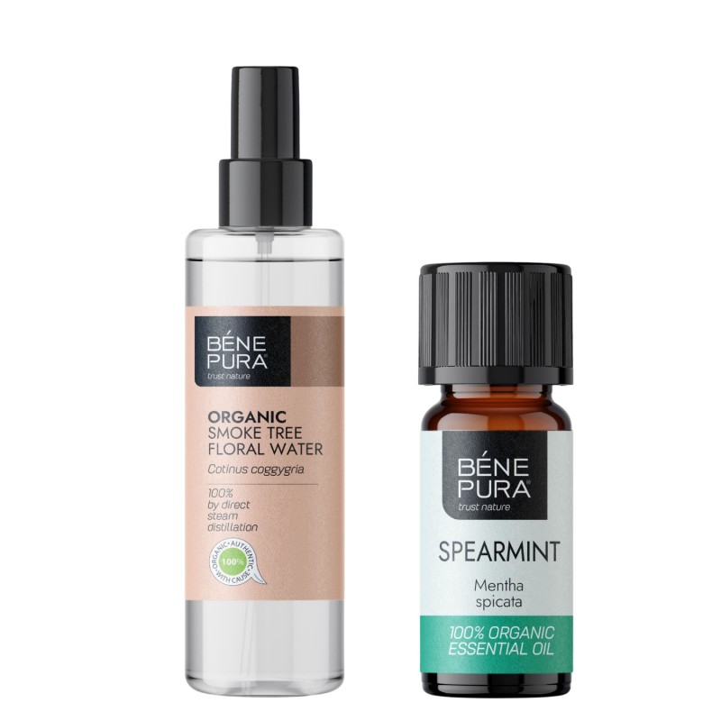 Unterstützung bei Akne und Pickeln mit Perückenstrauch Blütenwasser und Ätherisches Spearmintöl - Produktvergleich