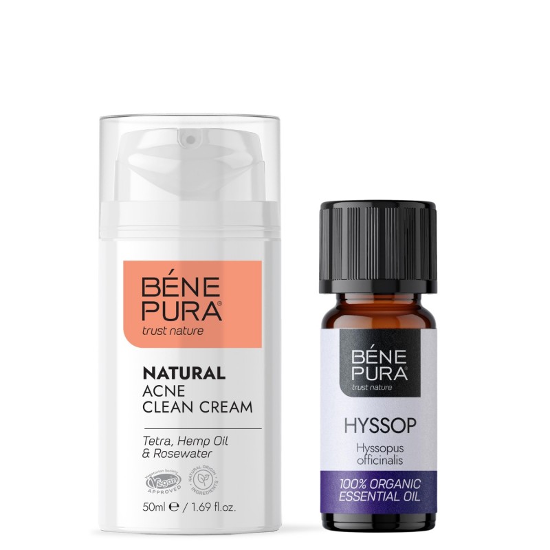 Schonende Pflege bei Akne und Pickeln mit Gesichtscreme mit Rosenwasser und Ätherisches Ysop Öl - GMC