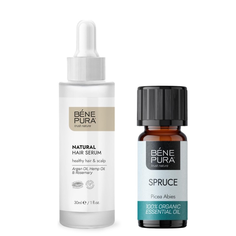 Natürliches Haarserum und Bio Ätherisches Fichtenöl