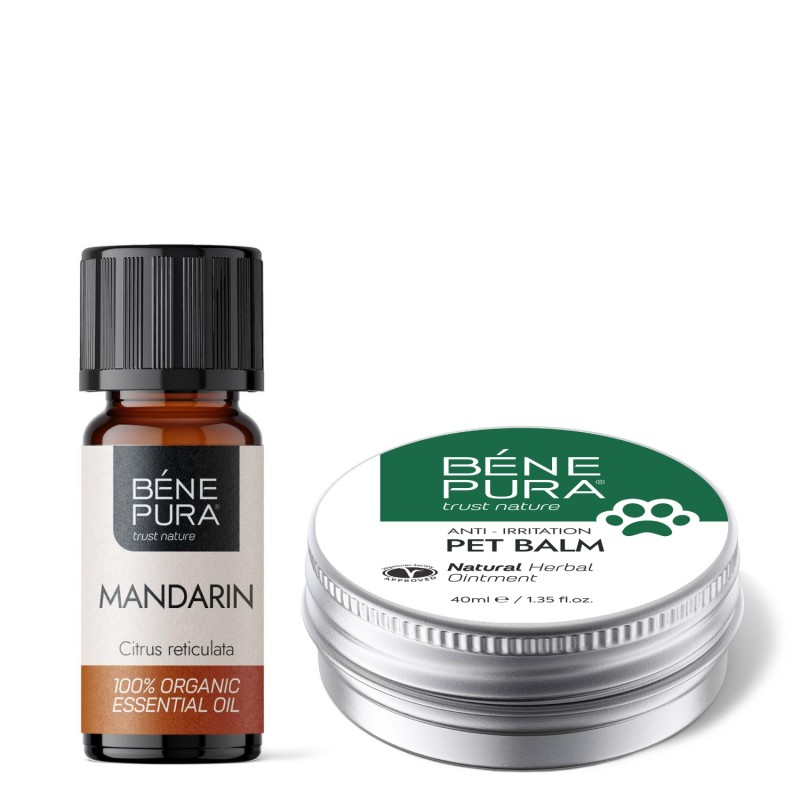 Anti-Irritation Hunde Pfoten balsam mit Wegerich und Bio Ätherisches Rote Mandarine Öl