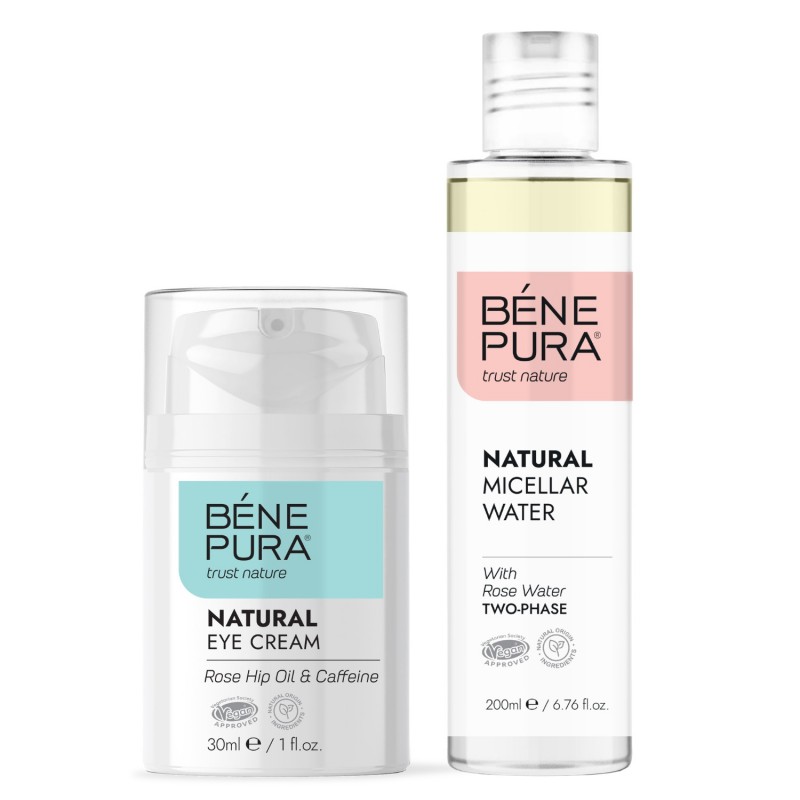 Pflege bei Tränensäcken und Schwellungen unter den Augen mit Augencreme mit Hagebuttenöl und Koffein - GMC