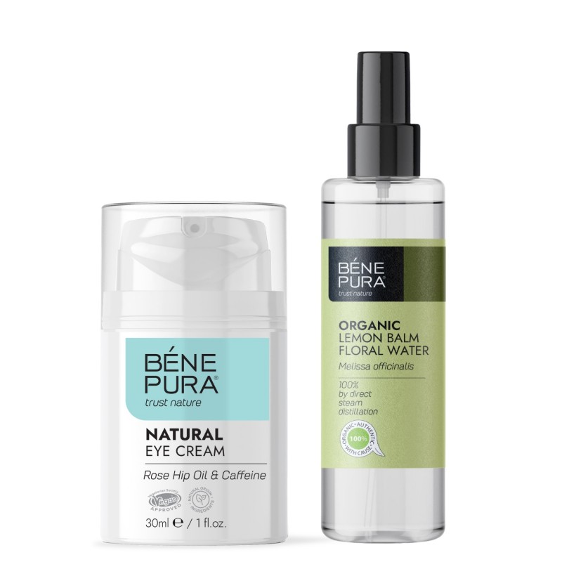 Reduzierung von Tränensäcken und Schwellungen unter den Augen mit Augencreme mit Hagebuttenöl und Koffein - GMC