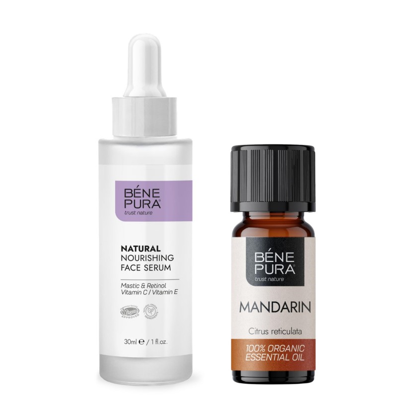 Natürliches Gesichts serum mit Retinol und Bio Ätherisches Rote Mandarine Öl