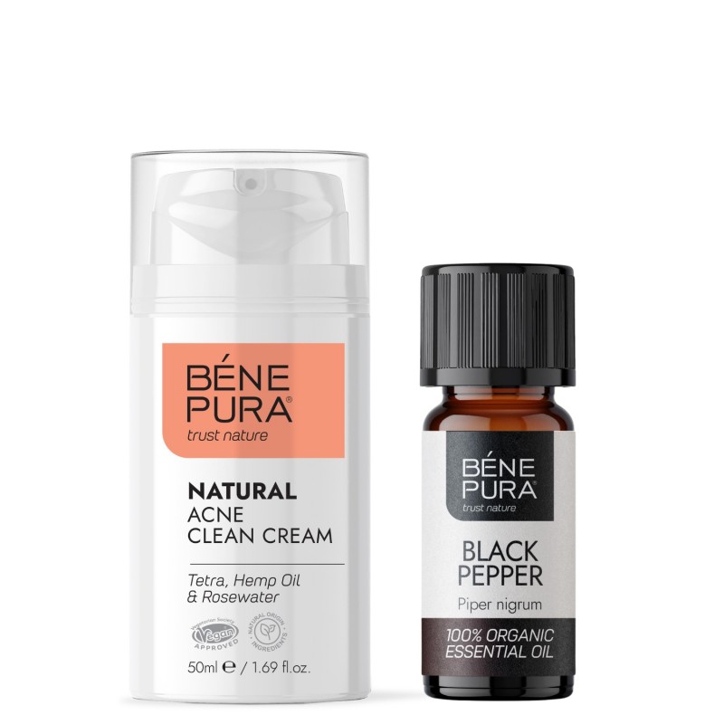 Sanfte Pflege für Falten und feinen Linien mit Gesichtscreme mit Hyaluronsäure und Coenzym Q10 und Ätherisches Pfefferöl Schwarz - GMC