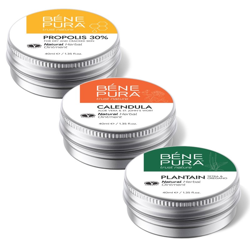 Propolis Salbe, Ringelblumensalbe und Wegerichsalbe - 