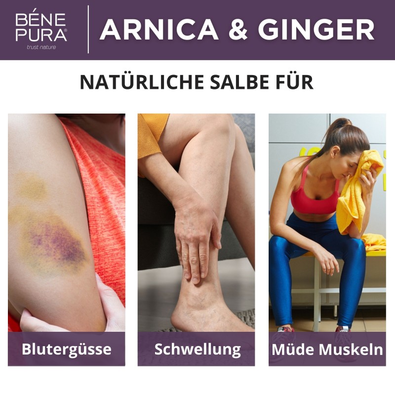 Arnika salbe gegen Blaue flecken und Schwellungen mit Ingwer - 40ml