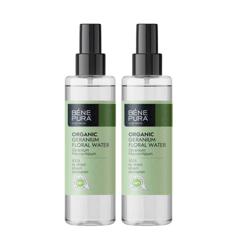 2x Bio Geranien Blütenwasser - 250ml - Benepura.de 2x Bio Geranien Blütenwasser - 250ml
