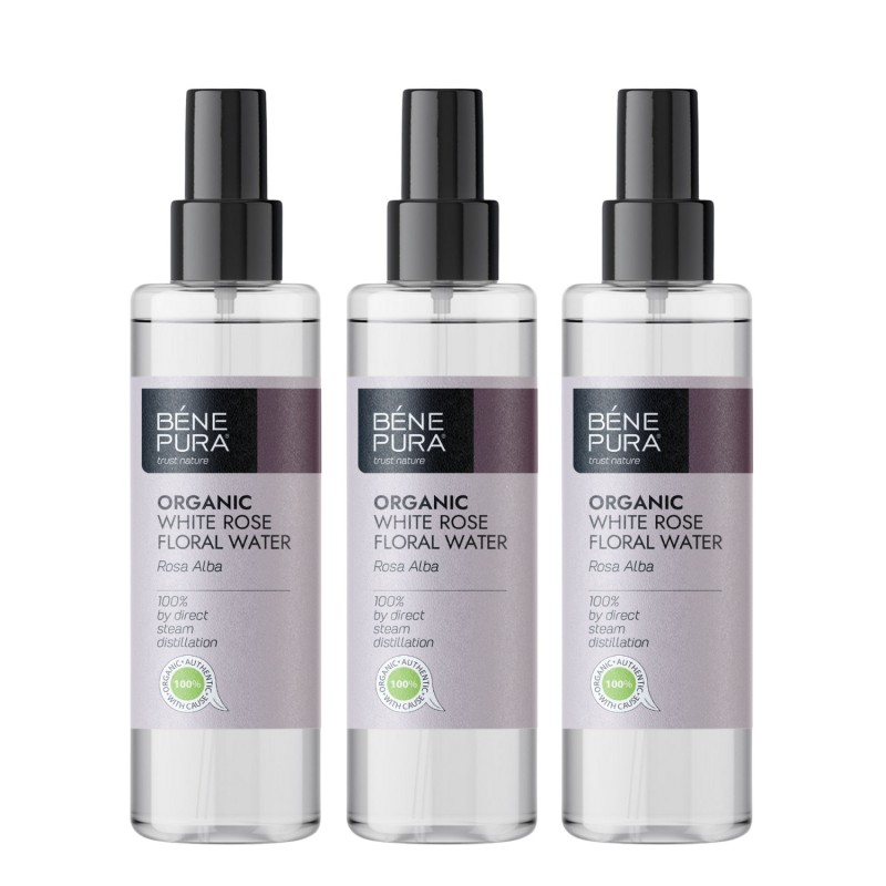 3x Bio Rosa Alba Blütenwasser - 250ml - Benepura.de 3x Bio Rosa Alba Blütenwasser - 250ml