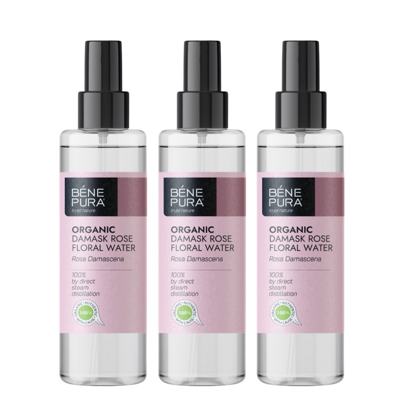 3x Bio Rosa Damascena Blütenwasser - 250ml