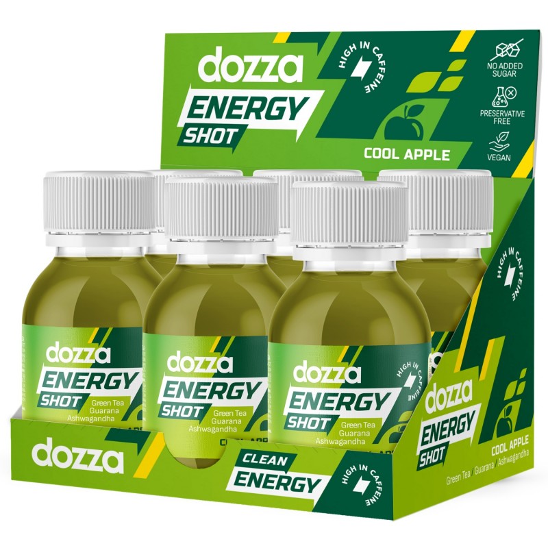 6x Pack DOZZA Energy Cool Apple Energieschuss - 60ml - Produktvergleich