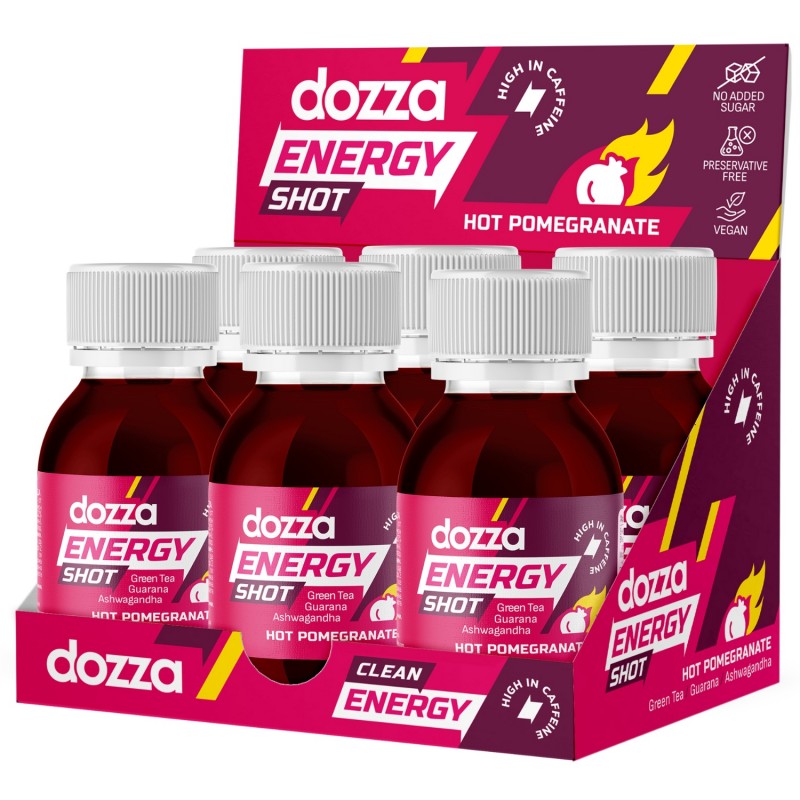 6x Pack DOZZA Energy Hot Pomegranate Energieschuss - 60ml - Produktvergleich