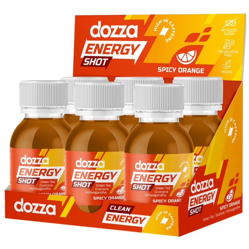 6x Pack DOZZA Energy Spicy Orange Energieschuss - 60ml - Produktvergleich