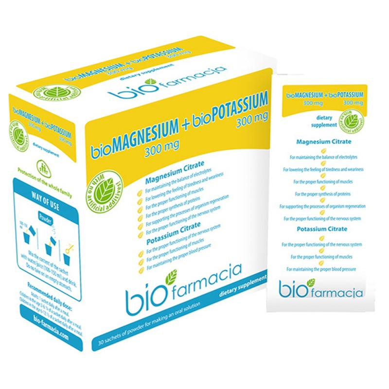 Bio Magnesium 300 mg + Bio-Kalium 300 mg - 30 Beutel - Nahrungsergänzungsmittel