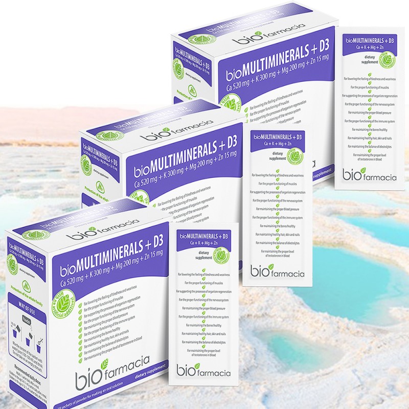 Bio Multimineralien + Vitamin D3, Zn - 3x28 Beutel - Nahrungsergänzungsmittel