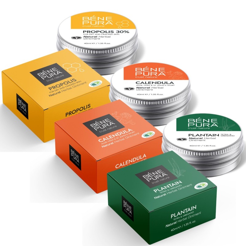 Propolis Salbe, Ringelblumensalbe und Wegerichsalbe - Produktvergleich