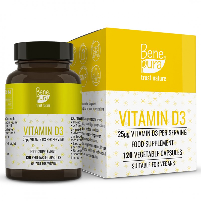 Vitamin D3 1000 IE - 120 Kapseln - Nahrungsergänzungsmittel